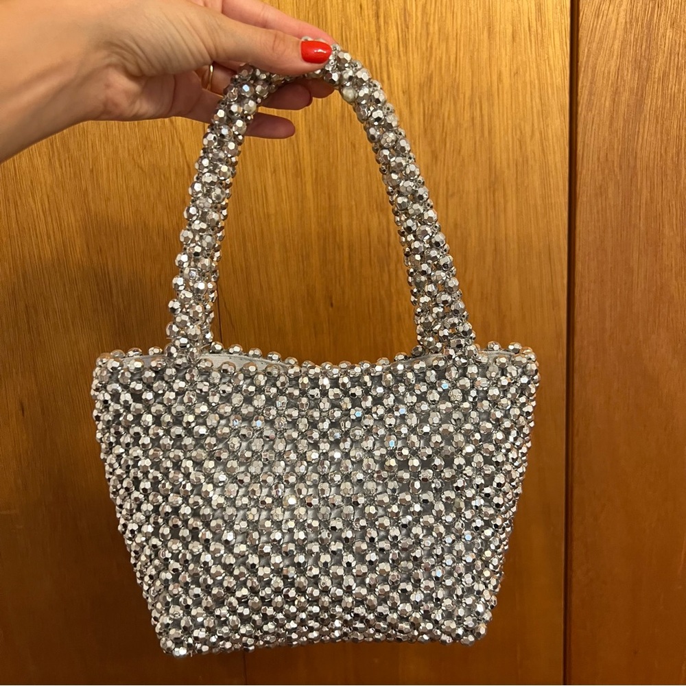 Loeffler Randall Mina Beaded Silver Bag